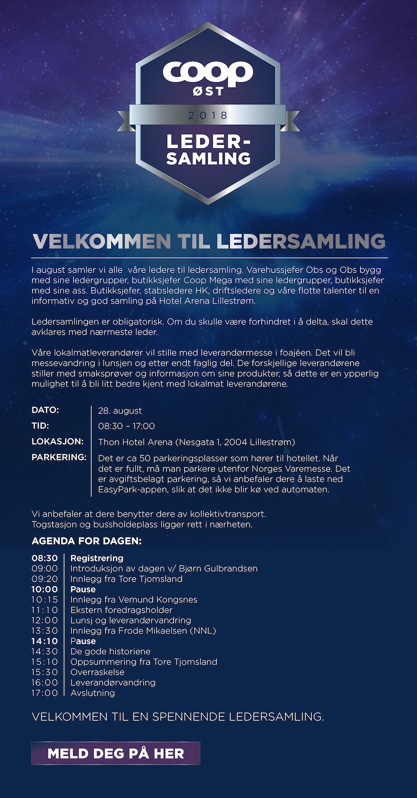 Velkommen til Coop Øst ledersamling 2018