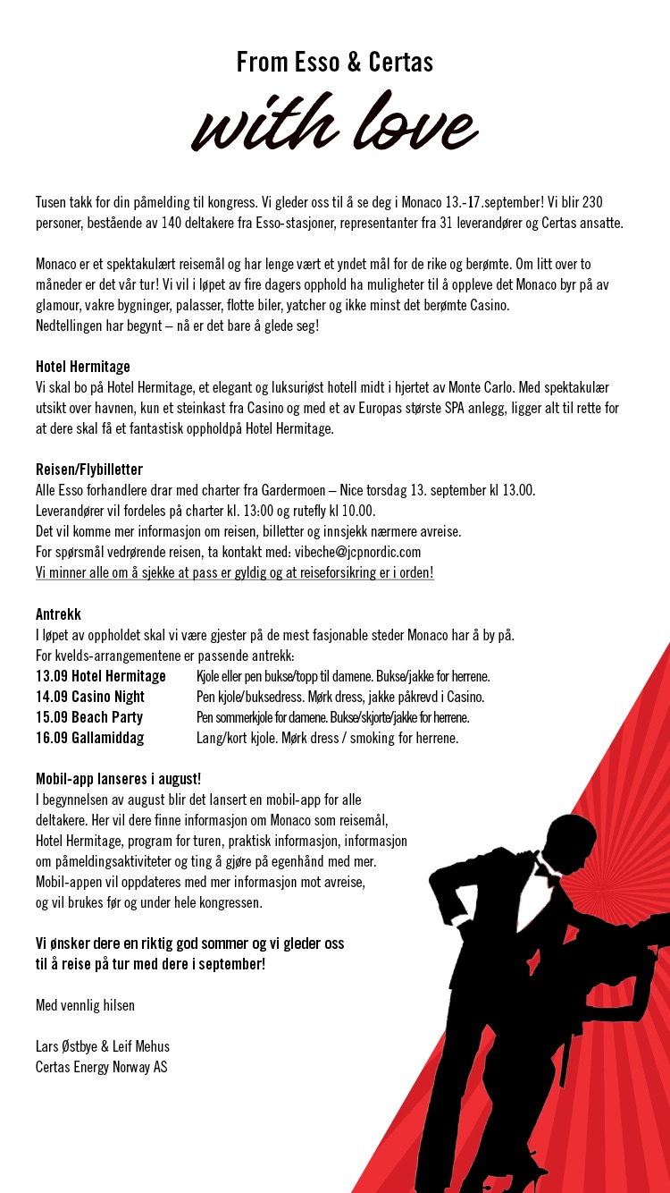 Esso Forhandlerkongress 13.-17. september – nedtellingen har startet!