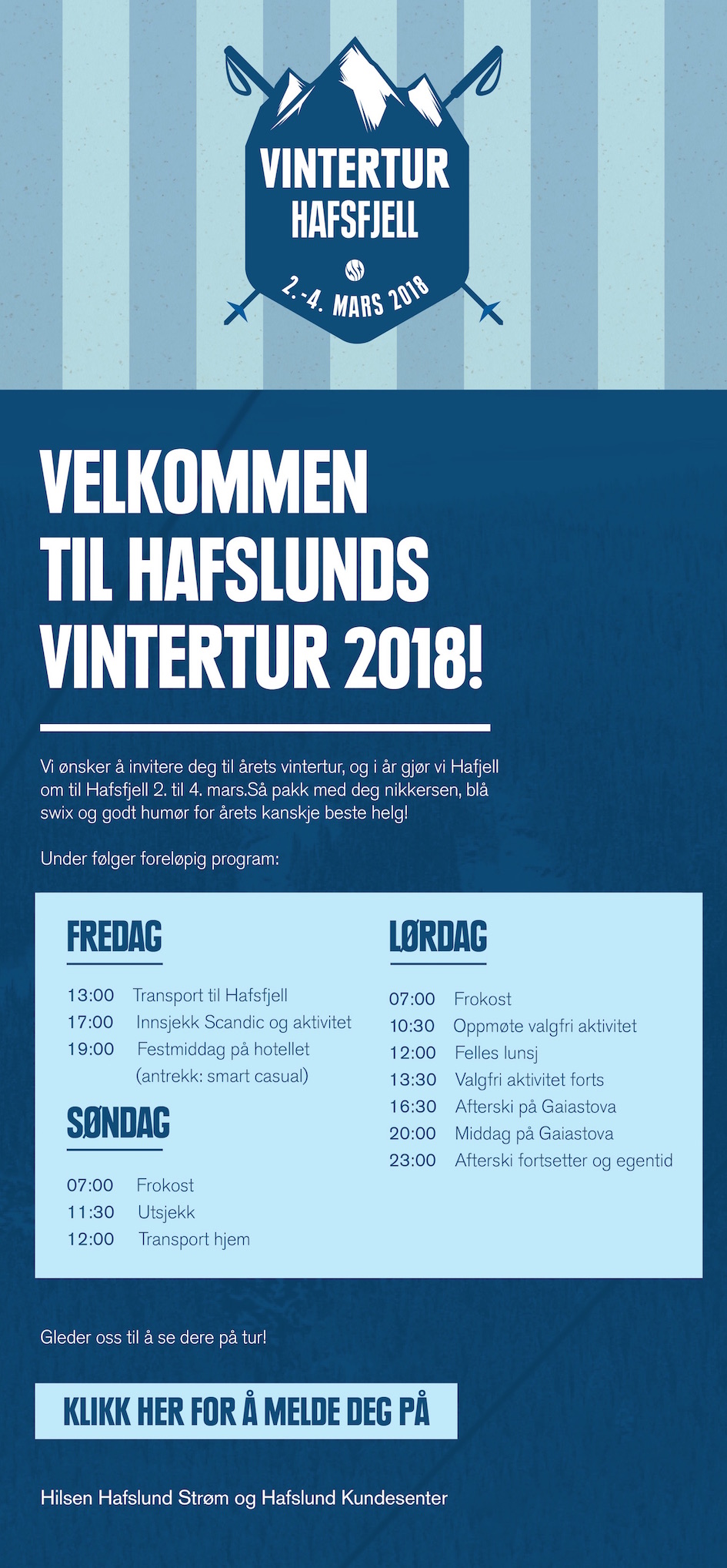Invitasjon til Hafslunds Vintertur 2018