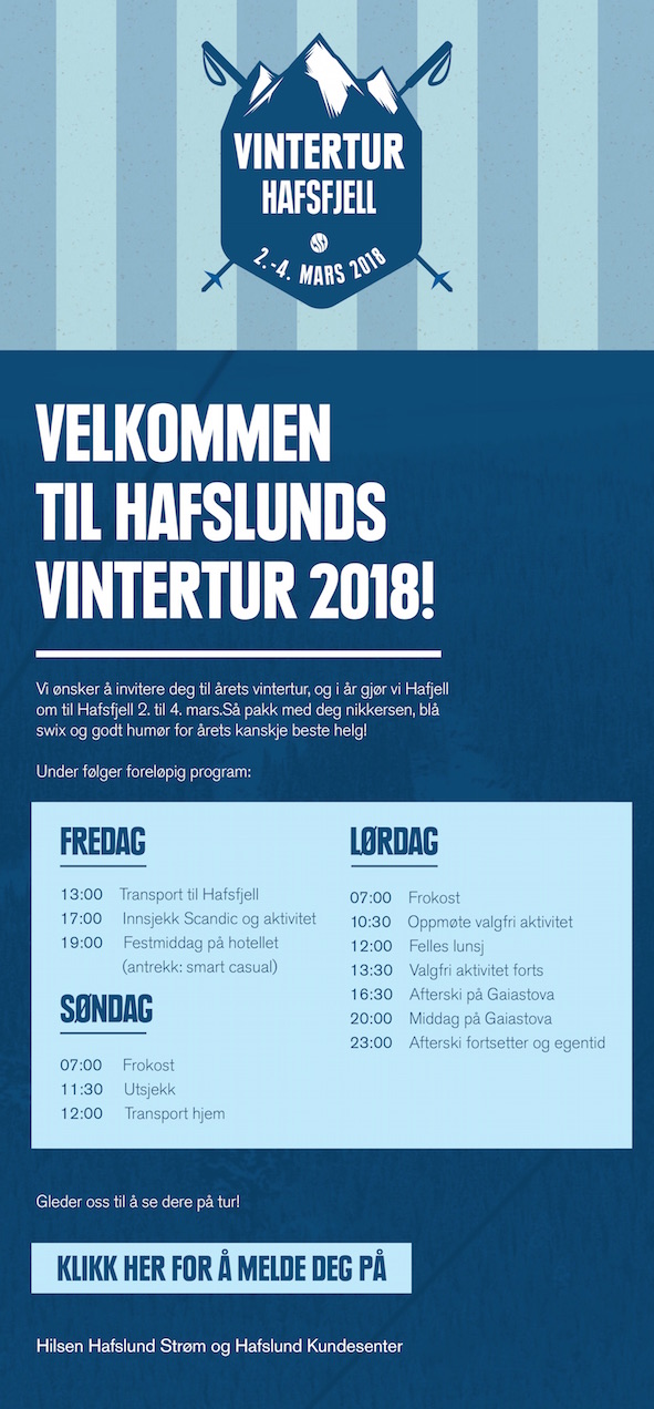 Invitasjon til Hafslunds Vintertur 2018