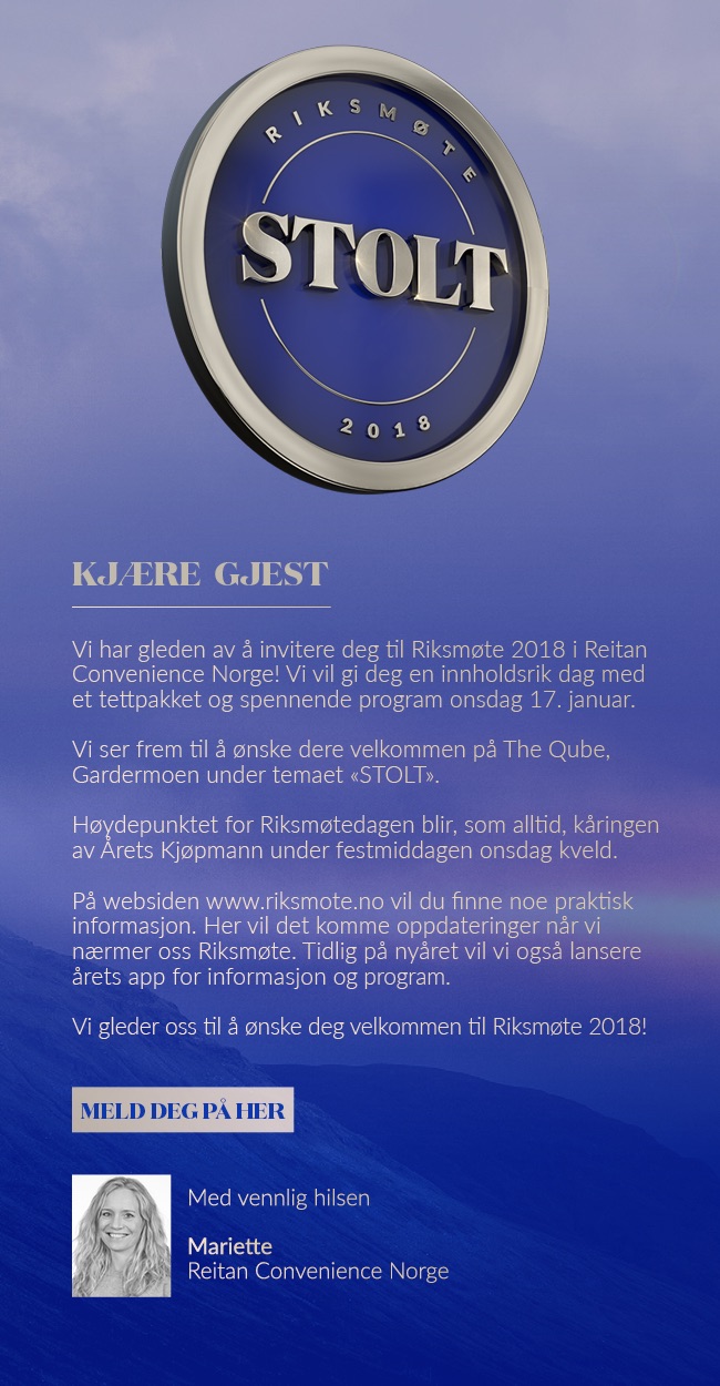 Invitasjon til Riksmøte 2018 - gjest