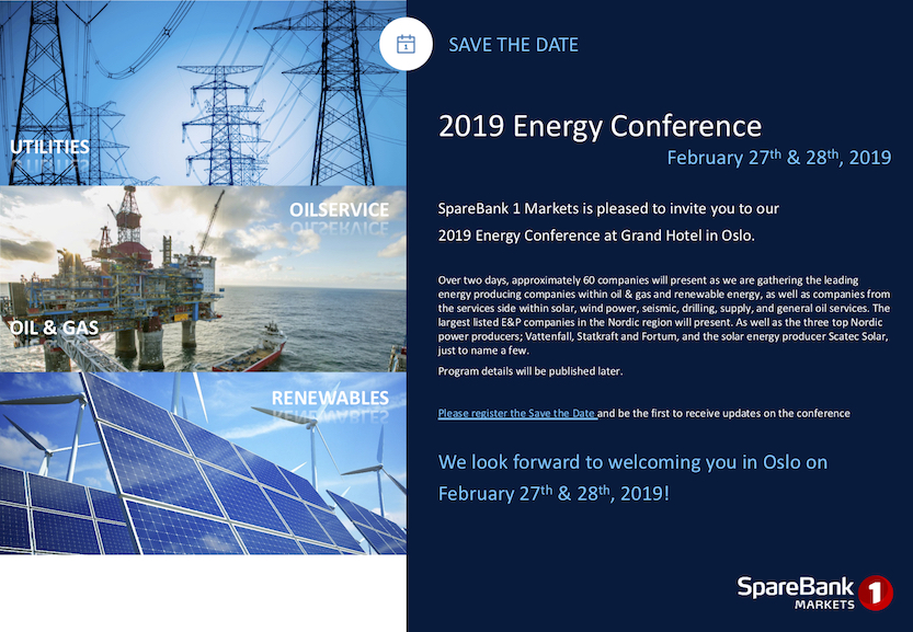 Save the date - 2019 Energy Conference