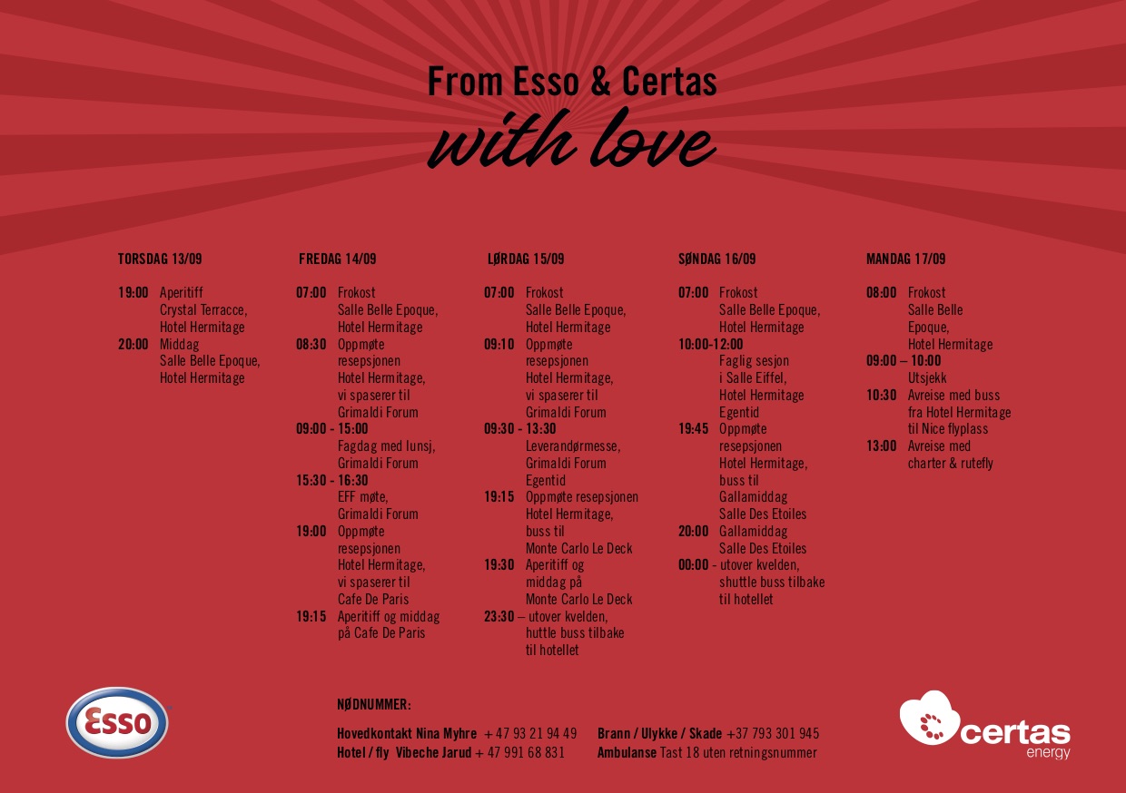 Esso & Certas Program