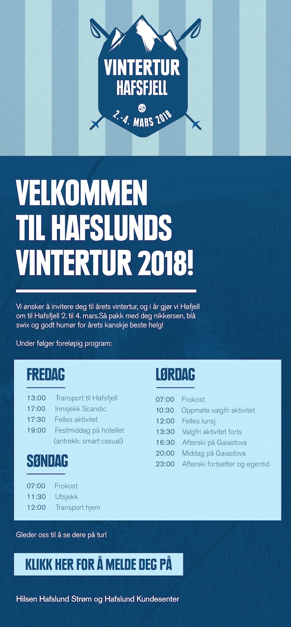 Invitasjon til Hafslunds Vintertur 2018