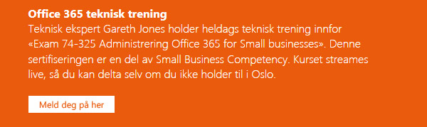 Salgstrening nybegynnere. Meld deg på for en gratis heldags gjennomgang av Office 365. Hva er Office 365, hvilke produkter inngår, hvordan selges dette og hvordan kan man tjene penger på dette? Dette seminaret er for deg som ennå ikke har begynt å selge Office 365, men gjerne vil lære mer om hvordan man kommer i gang.