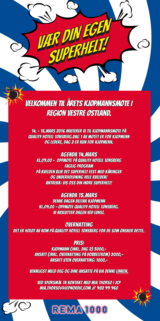 Velkommen til årets kjøpmannsmøte i region vestre østland.