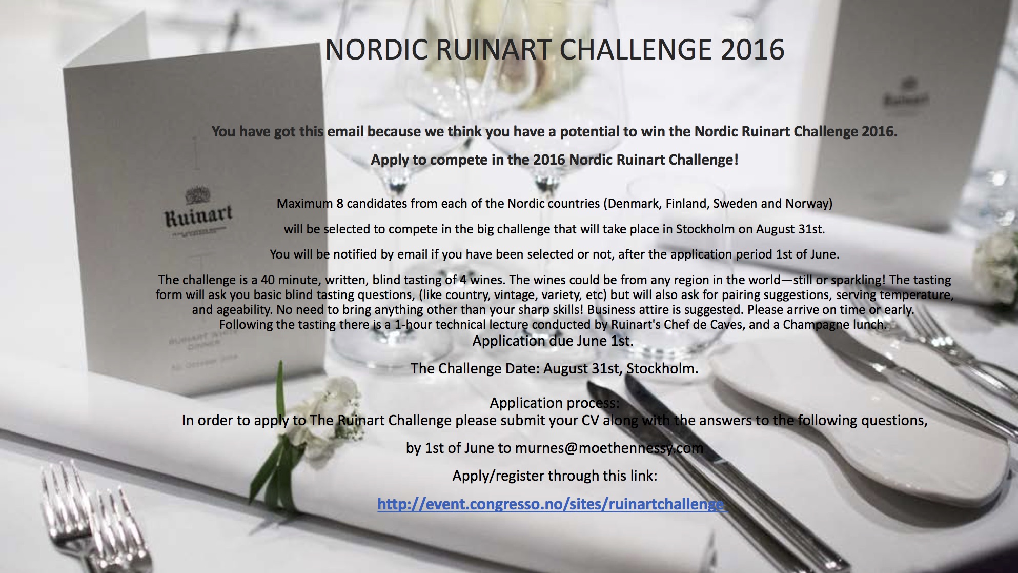 Ruinart Challenge link