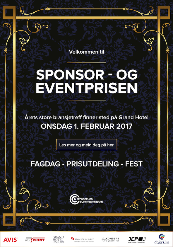Invitasjon til Sponsor- og Eventprisen 2017
