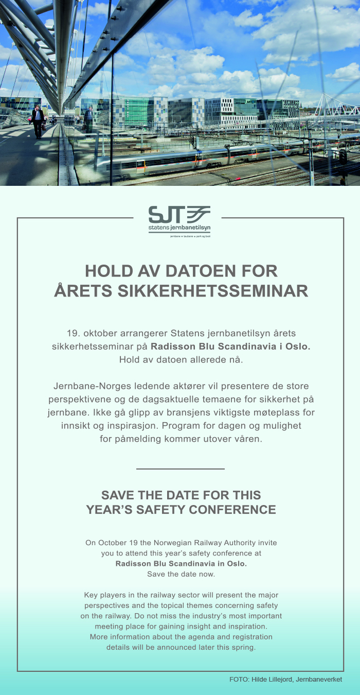 Hold av datoen for årets sikkerhetsseminar. 19. Oktober på Radisson Blu Scandinavia Oslo.  Save the date!